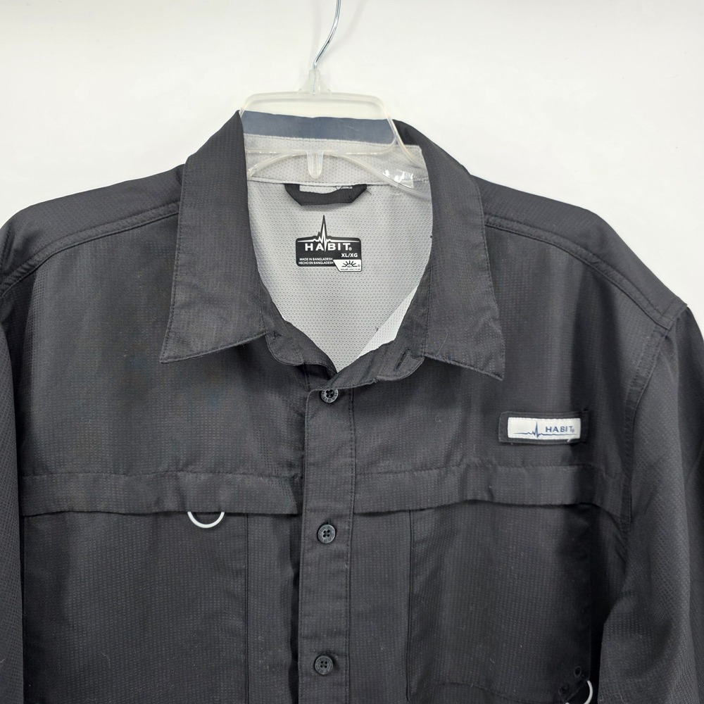 Habit Men's Short Sleeve Blue Springs XL 40 UPF Quick Dry Shirt Rip Stop Fishing